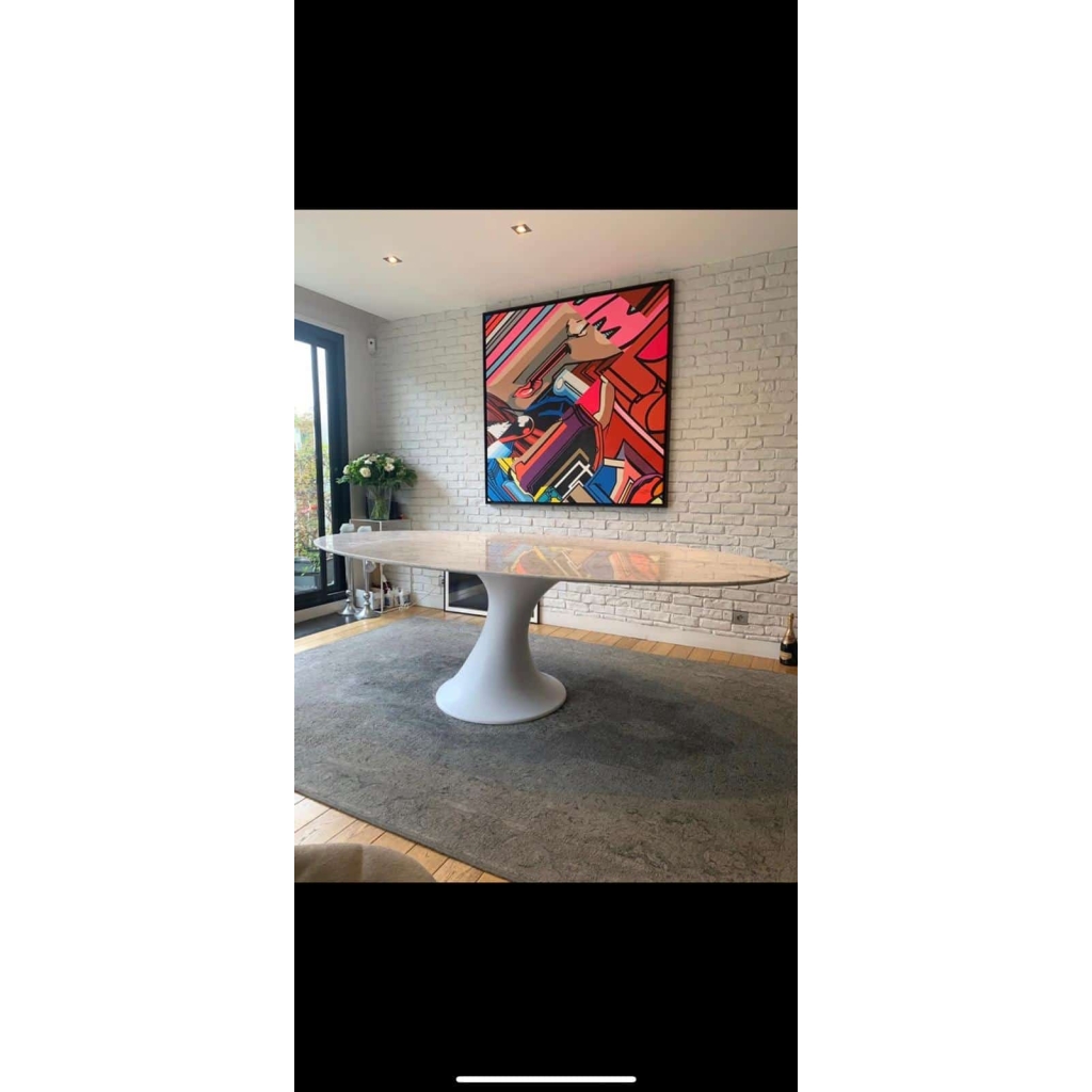 Piero De Longhi Table ovale « Reef » Marbre Carrare | Biron Piero De Longhi Table ovale "Reef" Marbre Carrare