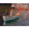 Pêcheur à la tombée du jour. Jacques Camoreyt 1871-1963