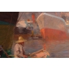 Pêcheur à la tombée du jour. Jacques Camoreyt 1871-1963