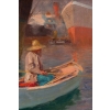 Pêcheur à la tombée du jour. Jacques Camoreyt 1871-1963