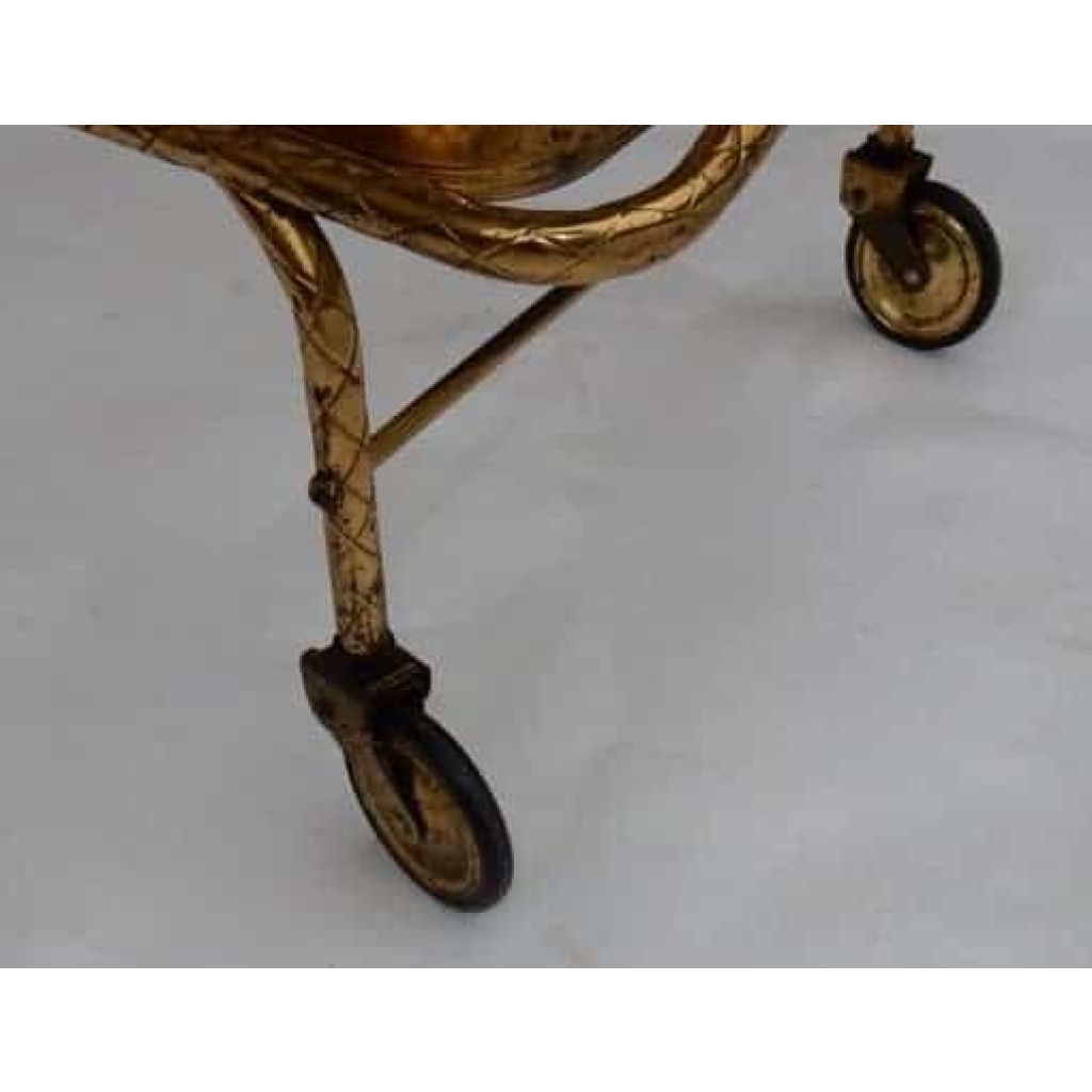 1970′ Bar Roulant en Bronze et Laiton Doré Maison Baguès Décor Art Nouveau | Biron 1970′ Bar Roulant en Bronze et Laiton Doré Maison Baguès Décor Art Nouveau