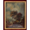 Peinture sur porcelaine cadre en bronze doré 19e siècle Napoléon III