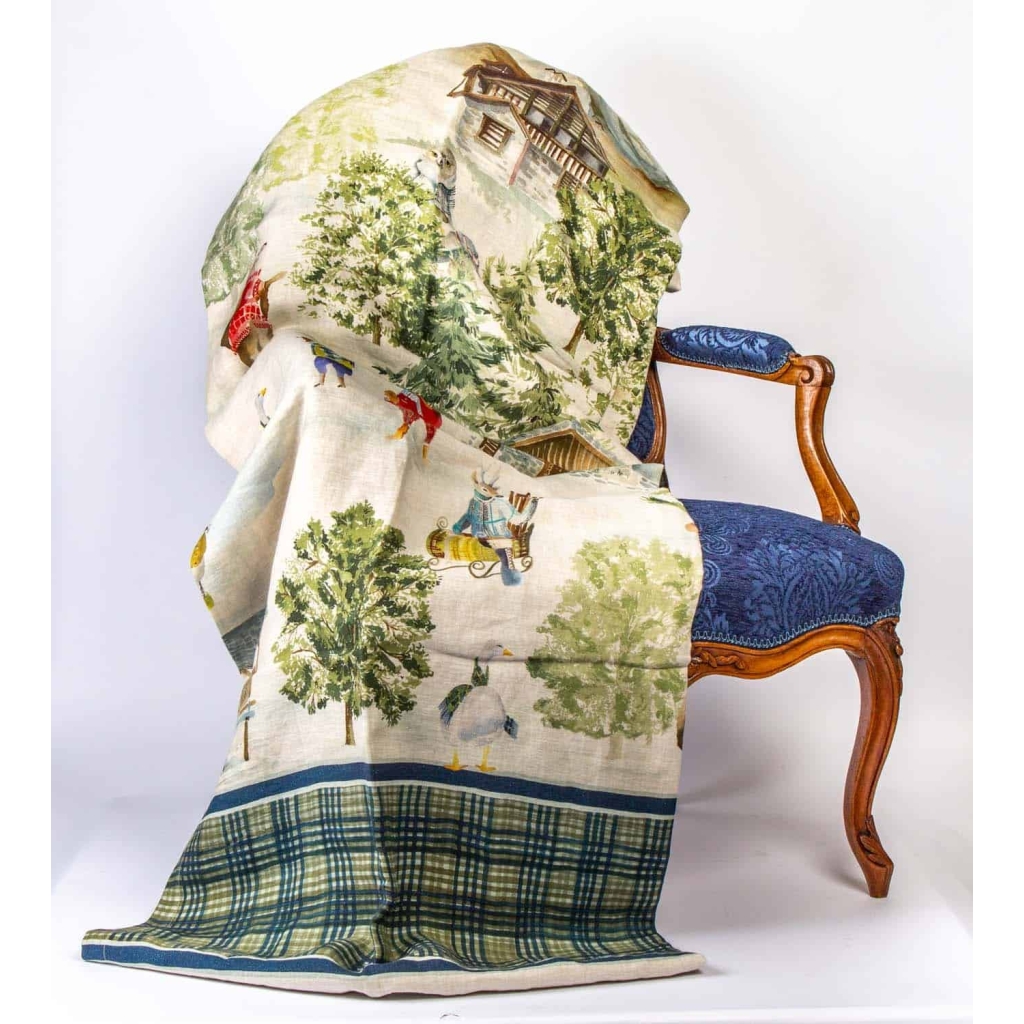 Tissu en lin « Balade en montagne » | Biron ||||||