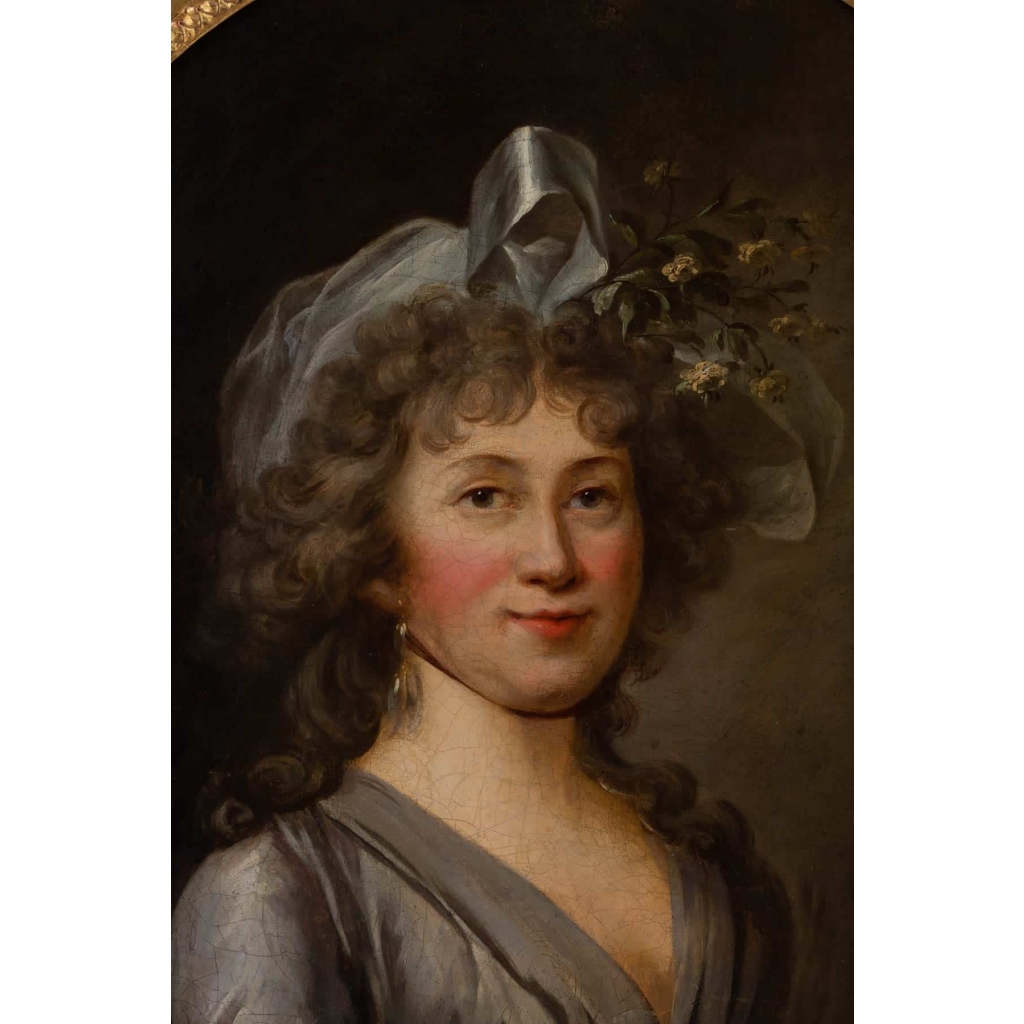 Portrait d'une jeune femme au ruban de soie, vers 1790.