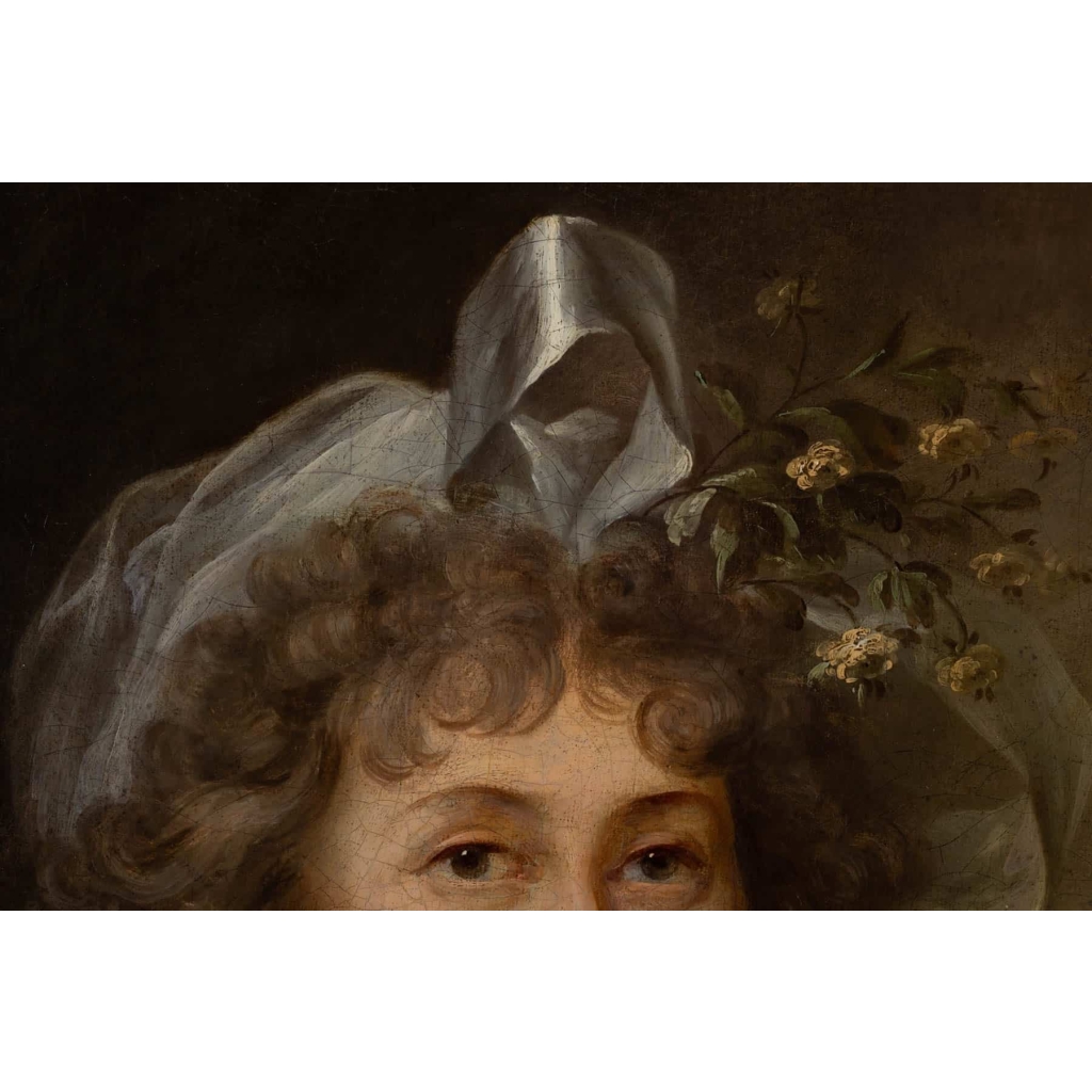 Portrait d'une jeune femme au ruban de soie, vers 1790.