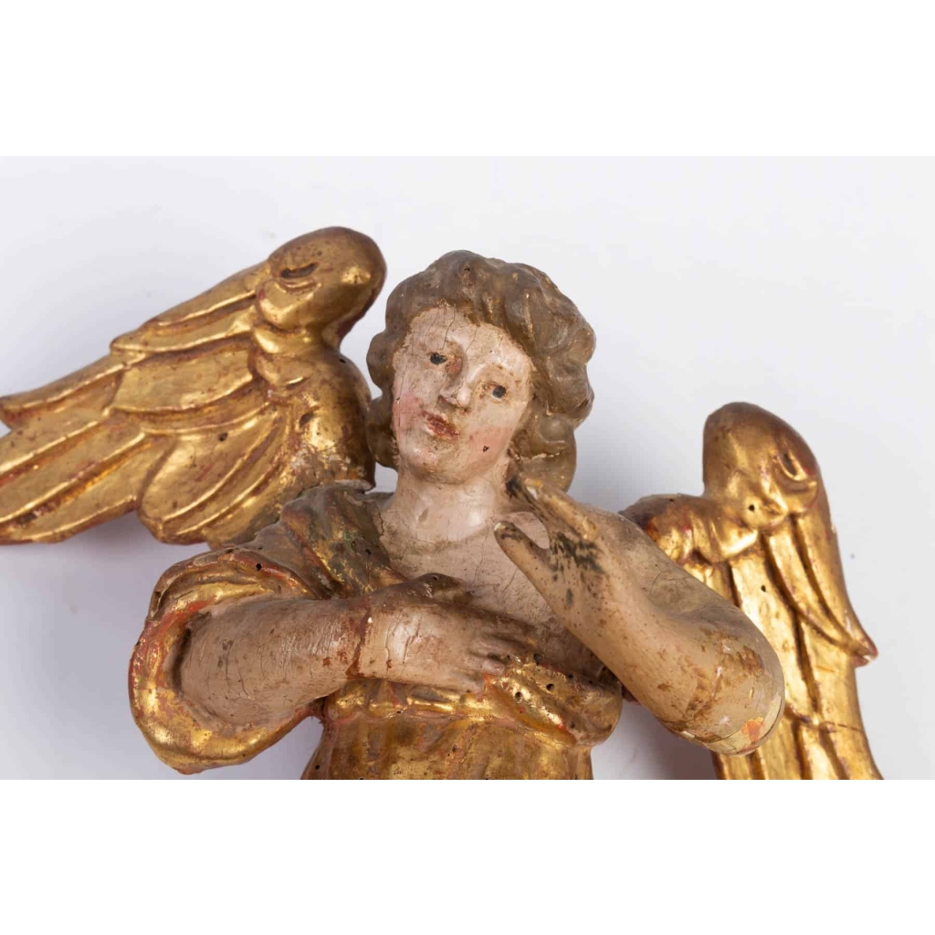 Paire d’anges en bois doré. Fin XVIIème. | Biron Paire d'anges en bois doré. Fin XVIIème.