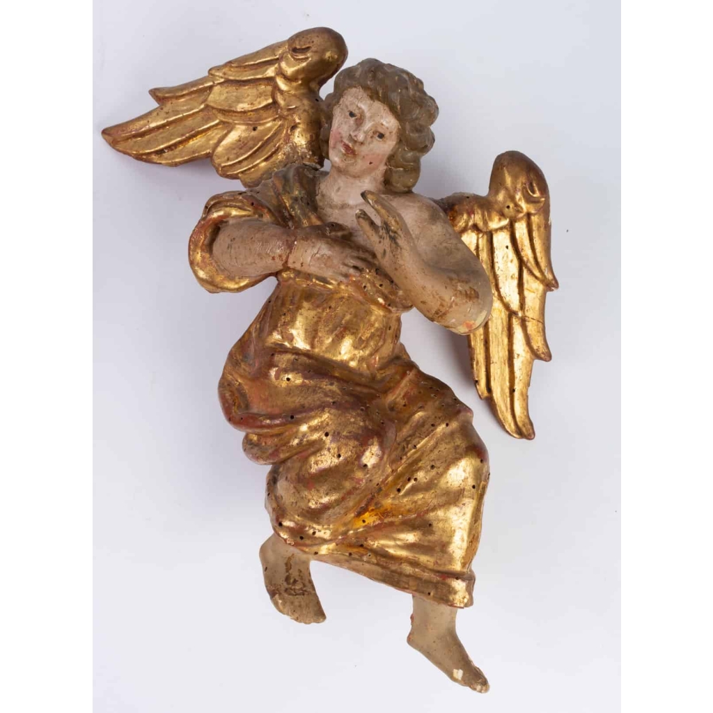 Paire d’anges en bois doré. Fin XVIIème. | Biron Paire d'anges en bois doré. Fin XVIIème.