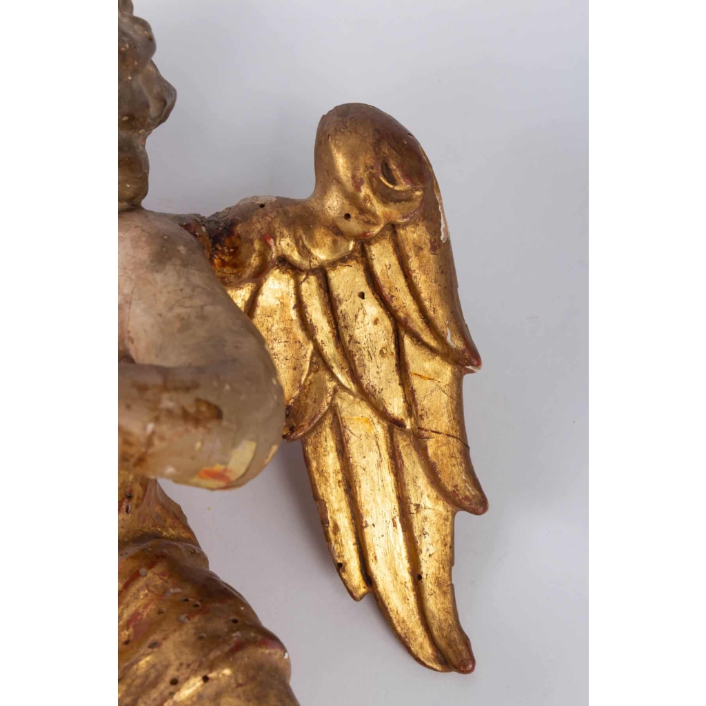 Paire d’anges en bois doré. Fin XVIIème. | Biron Paire d'anges en bois doré. Fin XVIIème.