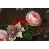 Bouquet de fleurs dans un panier. Fin XVIII ème