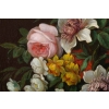 Bouquet de fleurs dans un panier. Fin XVIII ème