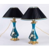 Paire de lampes en porcelaine et laiton 19e siècle Napoléon III | Biron Paire de lampes en porcelaine et laiton 19e siècle Napoléon III