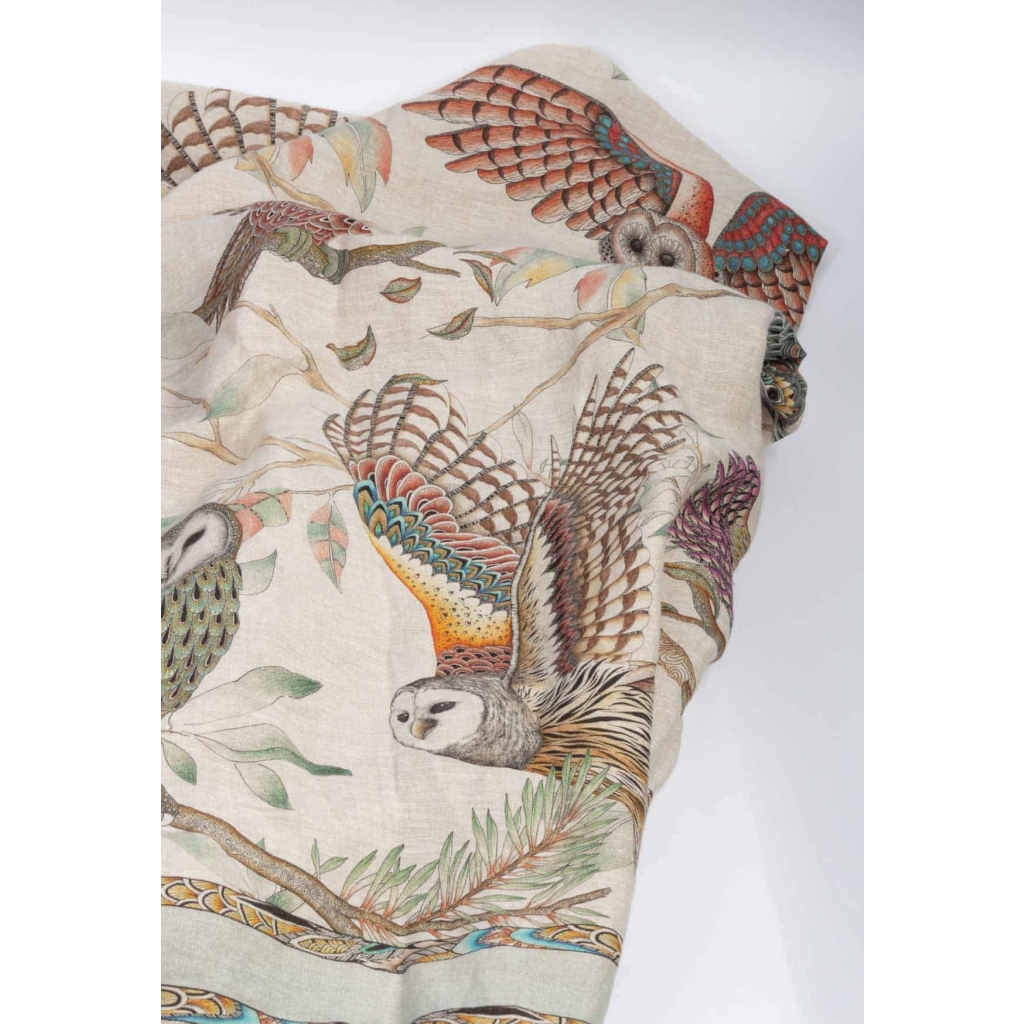 Tissu en lin « Hiboux » | Biron Tissu en lin "Hiboux"
