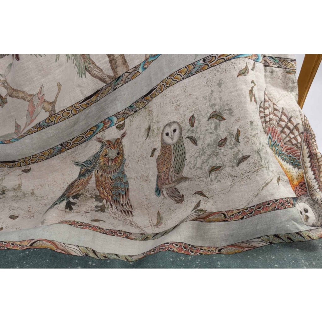 Tissu en lin « Hiboux » | Biron Tissu en lin "Hiboux"