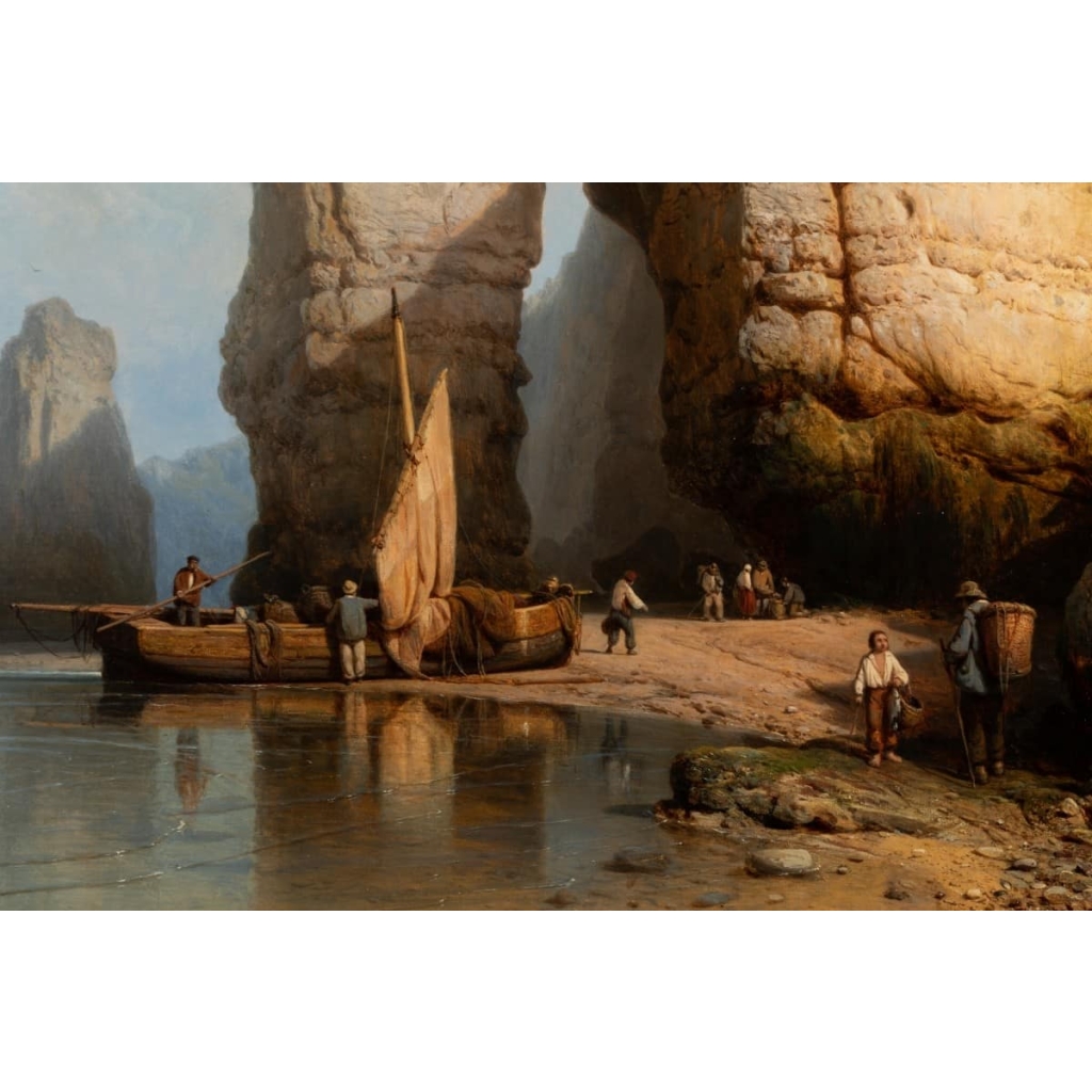 Falaises de Flamborough Head – Charles Joseph Kuwasseg (1802 – 1877) | Biron Falaises de Flamborough Head - Charles Joseph Kuwasseg (1802 - 1877)