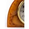 Pendule « Moineaux » verre butterscotch de René LALIQUE - mouvement électrique ATO d'origine