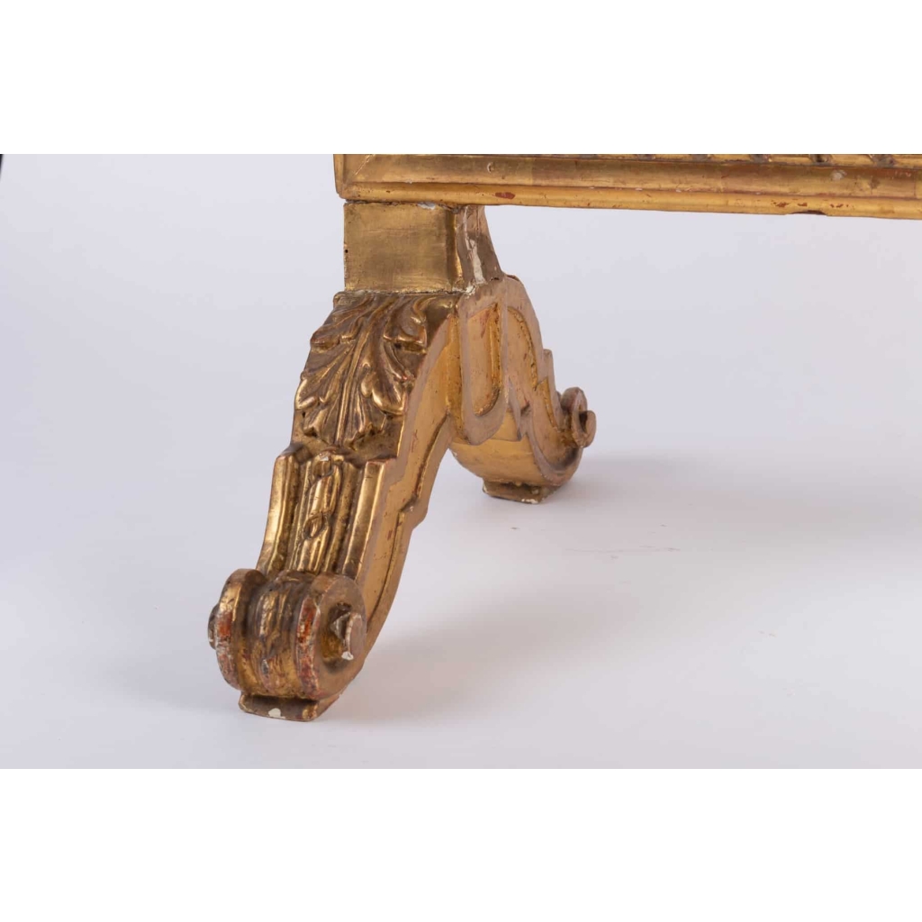 Ecran de cheminée en bois doré style Louis XVI fin 19e siècle