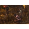 Tableau représentant un marchand de cages à oiseaux à Hong Konk dans les années 30