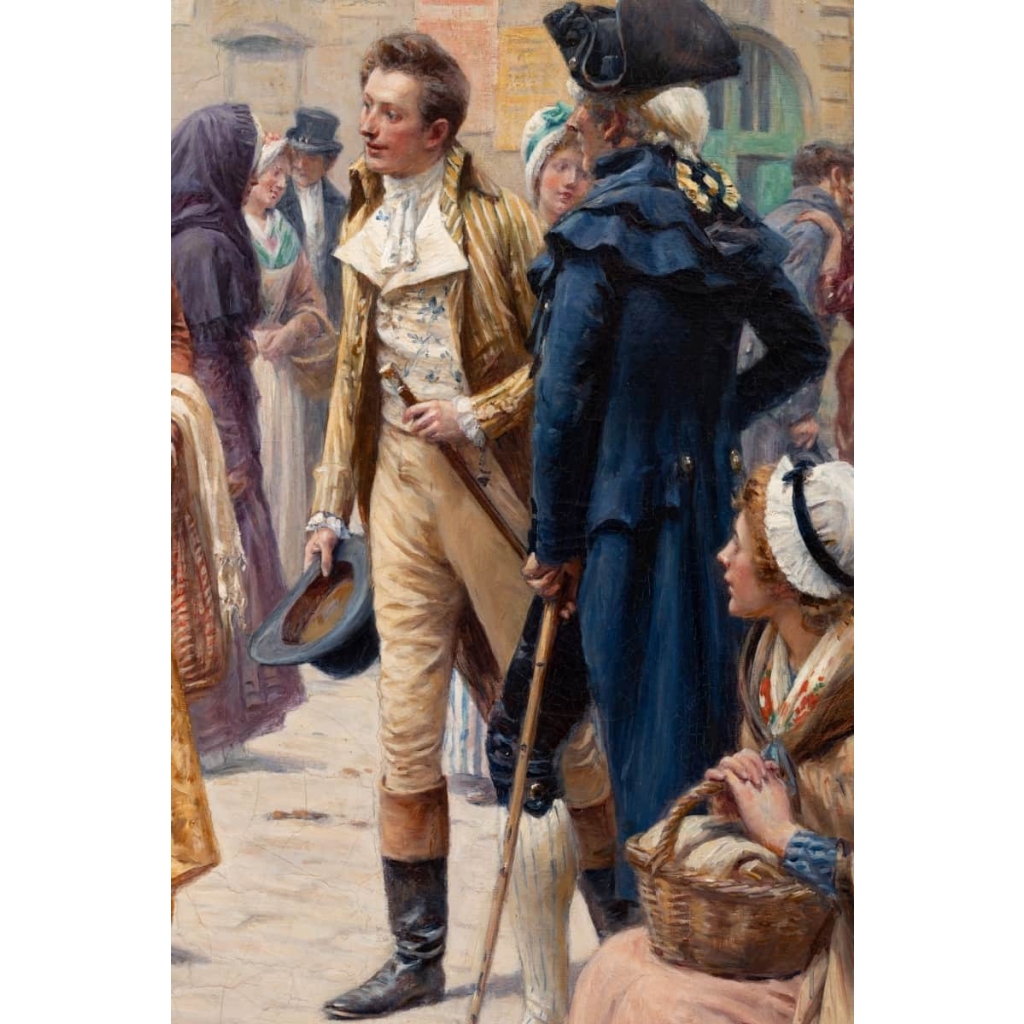 Adrien MOREAU (1843-1906) – La rencontre galante au port | Biron Adrien MOREAU (1843-1906) - La rencontre galante au port