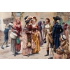 Adrien MOREAU (1843-1906) – La rencontre galante au port | Biron Adrien MOREAU (1843-1906) - La rencontre galante au port