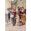 Adrien MOREAU (1843-1906) – La rencontre galante au port | Biron Adrien MOREAU (1843-1906) - La rencontre galante au port
