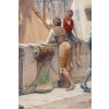 Adrien MOREAU (1843-1906) – La rencontre galante au port | Biron Adrien MOREAU (1843-1906) - La rencontre galante au port