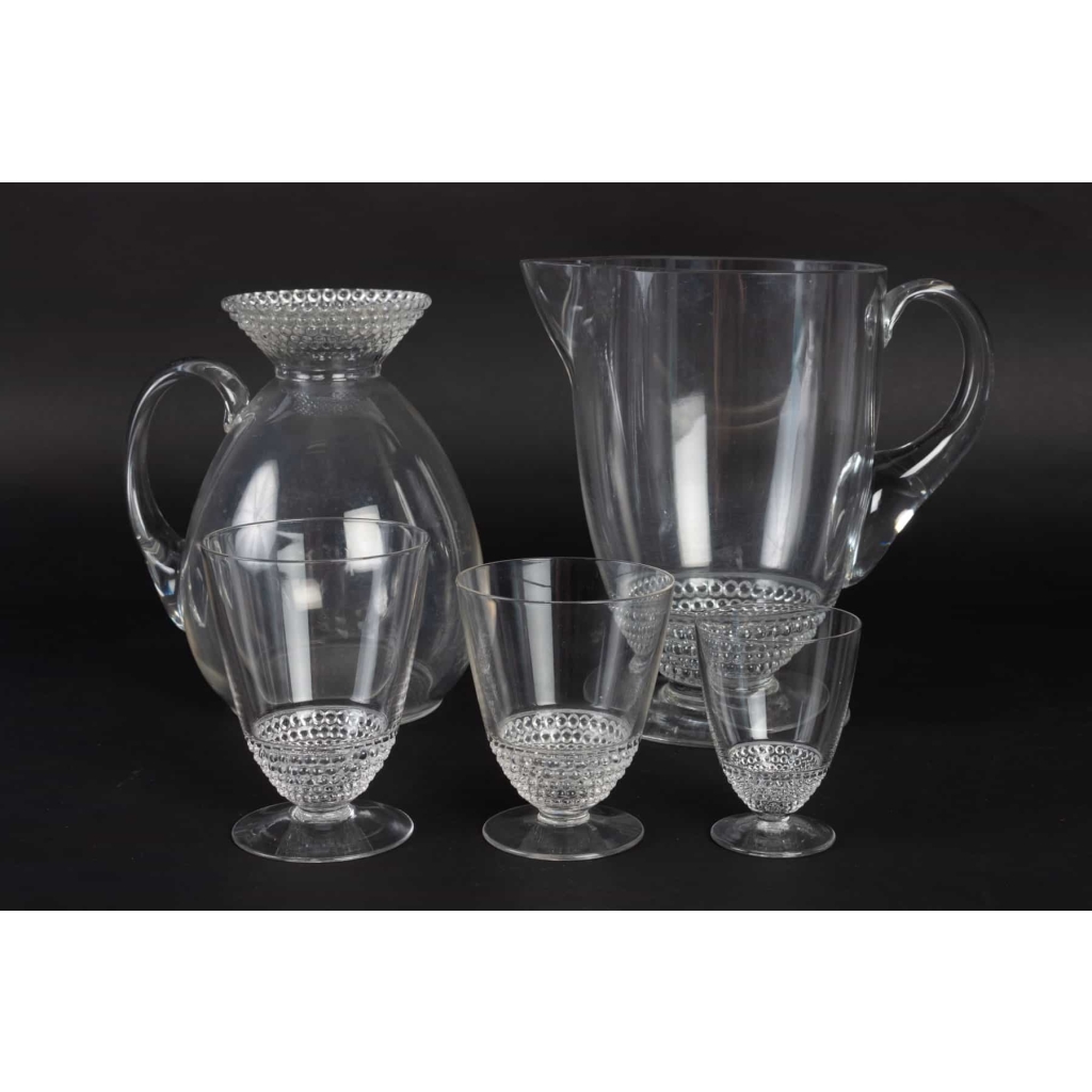 Service « Nippon » verre blanc de René LALIQUE | Biron Service "Nippon" verre blanc de René LALIQUE