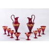 Service en verre de Venise rouge et or 1900 | Biron ||||||||||||||