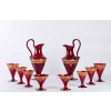 Service en verre de Venise rouge et or 1900 | Biron Service en verre de Venise rouge et or 1900