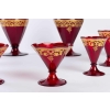 Service en verre de Venise rouge et or 1900 | Biron Service en verre de Venise rouge et or 1900