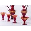 Service en verre de Venise rouge et or 1900 | Biron Service en verre de Venise rouge et or 1900