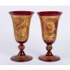2 Vases Venise rouges et or fin 19e siècle | Biron ||||||||||