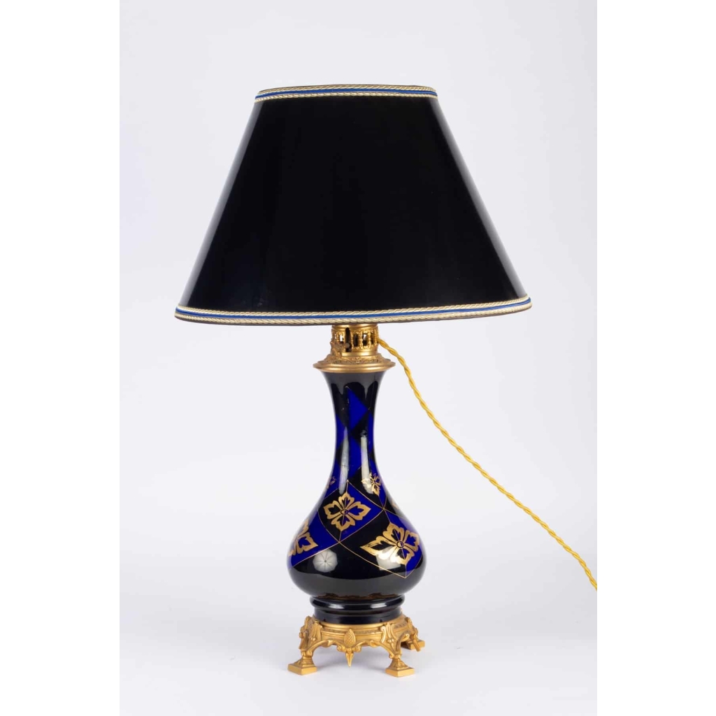 Paire de Lampes bleues et or Napoléon III | Biron ||||||||||