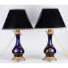 Paire de Lampes bleues et or Napoléon III | Biron Paire de Lampes bleues et or Napoléon III