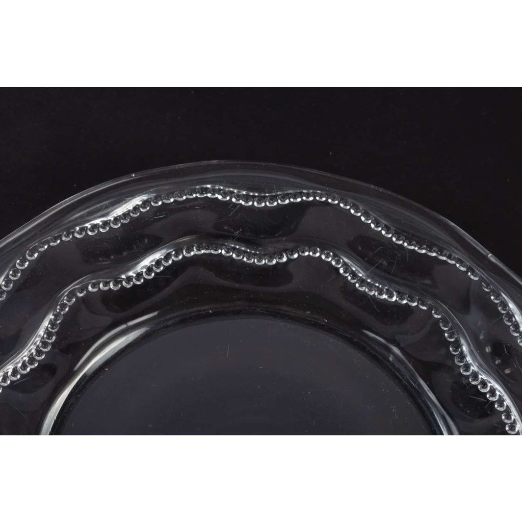 Service de 8 assiettes « Chambertin » verre blanc de René LALIQUE
