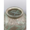René LALIQUE : Vase « Martin Pêcheurs » Verre Blanc , Patine Sienne /Verte | Biron René LALIQUE : Vase « Martin Pêcheurs » Verre Blanc , Patine Sienne /Verte