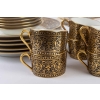 Service gâteaux & tasses à café, noir et or, Legrand Limoges 1915