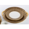 Service gâteaux & tasses à café, noir et or, Legrand Limoges 1915
