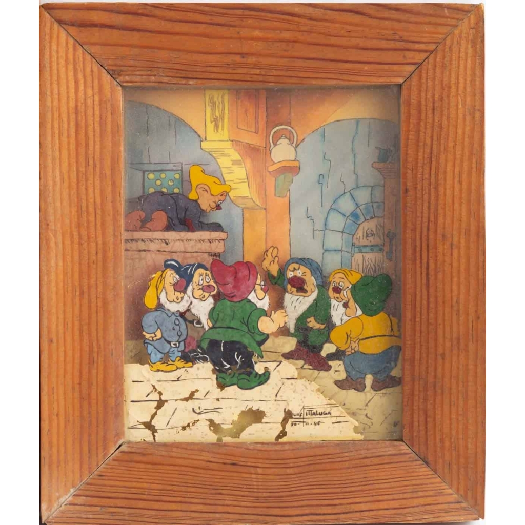 Tableaux Blanche Neige et les 7 Nains Louis Fittaluga 1946