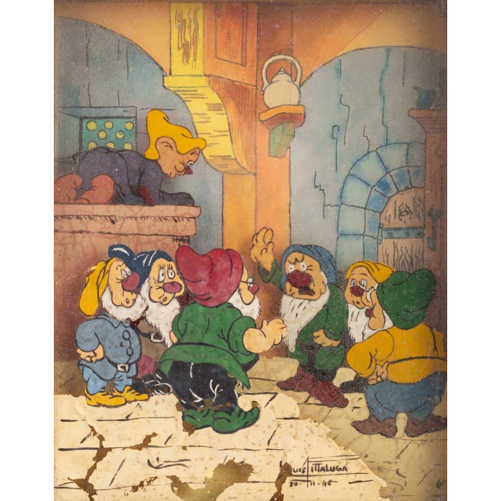 Tableaux Blanche Neige et les 7 Nains Louis Fittaluga 1946