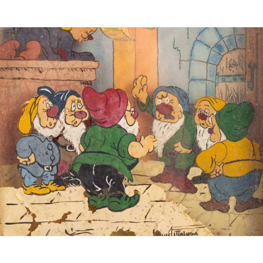 Tableaux Blanche Neige et les 7 Nains Louis Fittaluga 1946