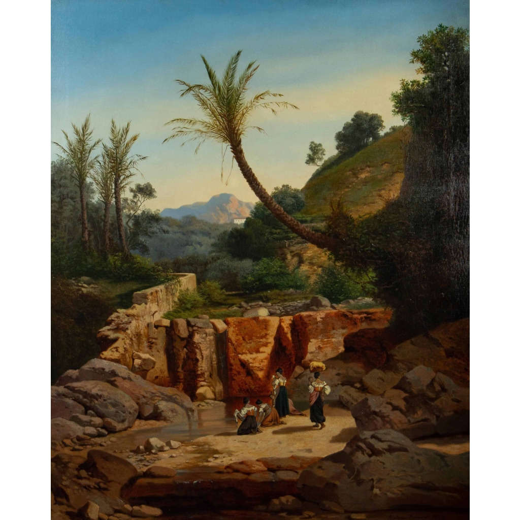 Grand Paysage Du Sud De l'Italie, Par Alphonse Reimers 1878