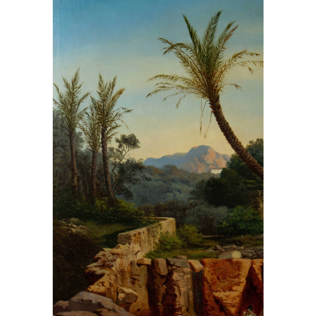 Grand Paysage Du Sud De l'Italie, Par Alphonse Reimers 1878