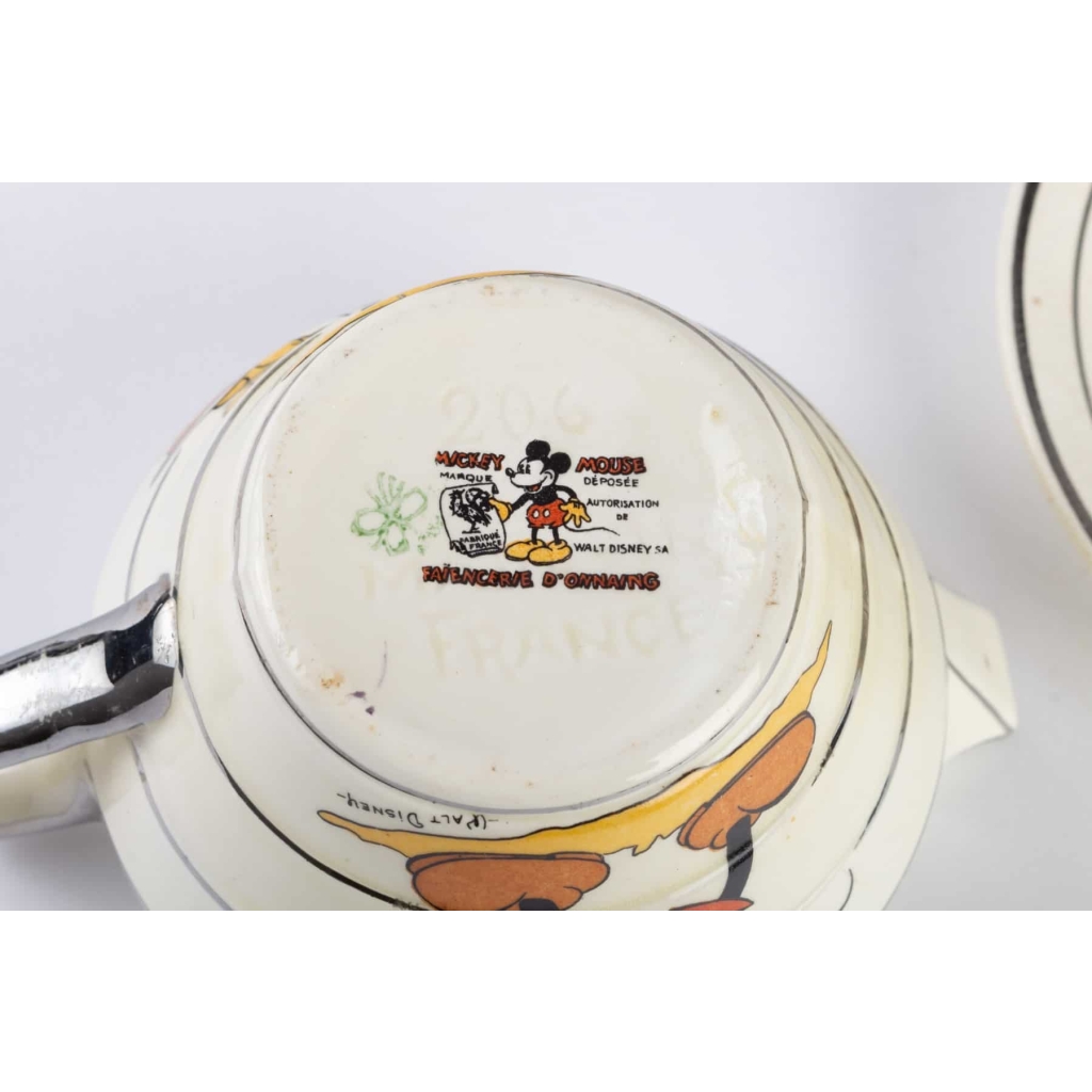 Service Mickey Mouse ( Faience de Onnaing ) Walt Disney 1930 | Biron Service Mickey Mouse ( Faience de Onnaing ) Walt Disney 1930