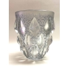 Vase « Rampillon » verre blanc patiné bleu-gris de René LALIQUE | Biron Vase "Rampillon" verre blanc patiné bleu-gris de René LALIQUE