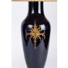 Lampe bleu de Sèvres à scènes galantes XIXème | Biron Lampe bleu de Sèvres à scènes galantes XIXème