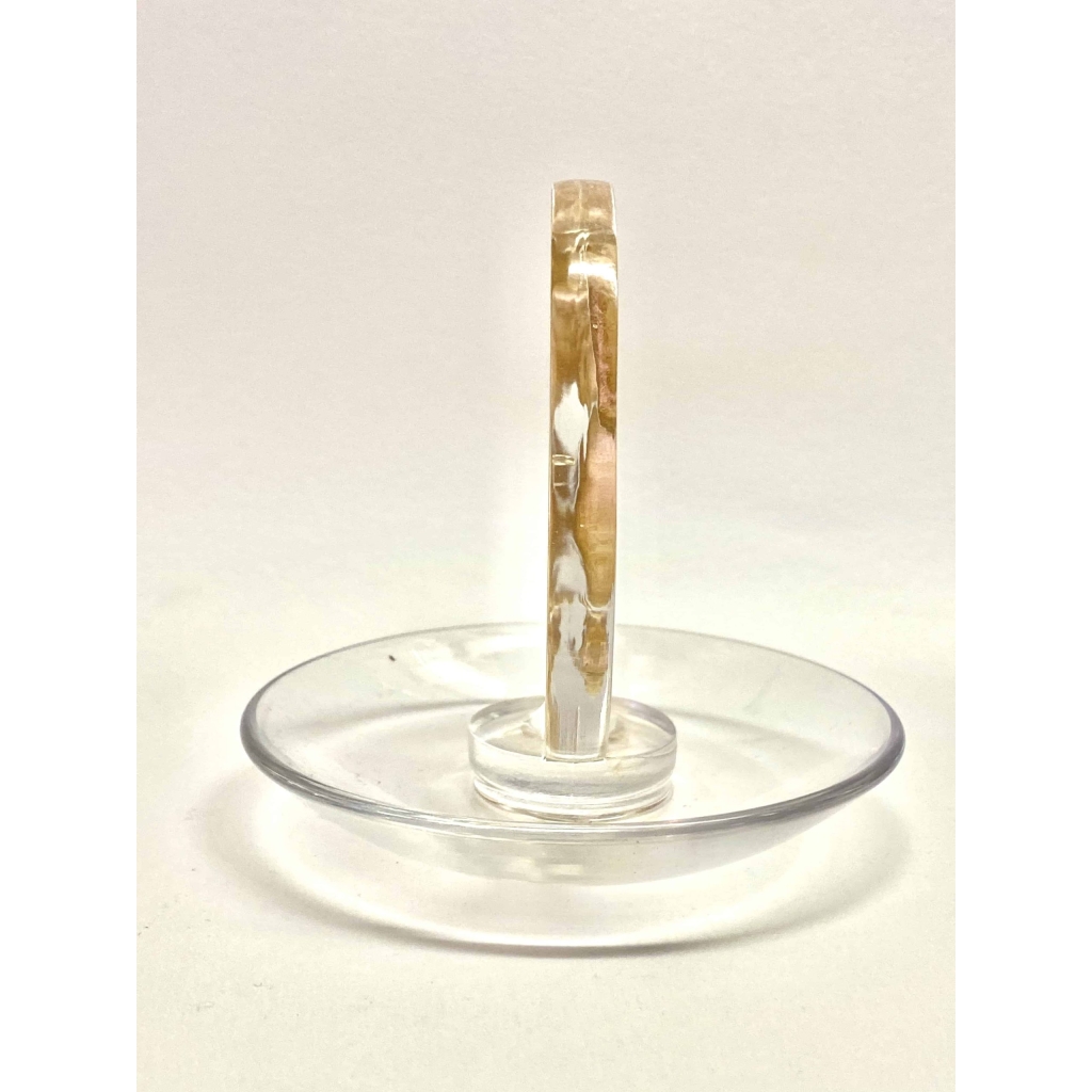 Cendrier Baguier « Faune » verre blanc patiné sépia de René LALIQUE | Biron Cendrier Baguier "Faune" verre blanc patiné sépia de René LALIQUE