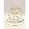Cendrier Baguier « Faune » verre blanc patiné sépia de René LALIQUE | Biron Cendrier Baguier "Faune" verre blanc patiné sépia de René LALIQUE