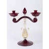 Un chandelier Venise (Murano) rouge avec 2 cygnes 1910 flag | Biron |||||||||||