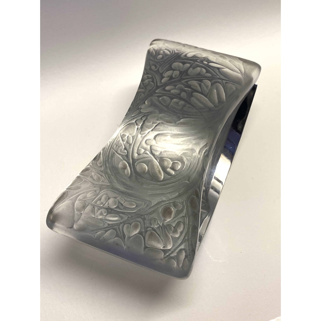 Buvard « Feuilles d’Artichaut » verre blanc de René LALIQUE | Biron Buvard "Feuilles d'Artichaut" verre blanc de René LALIQUE