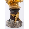 Sculpture tête d’enfant en bronze doré et marbre de MICHELET 20e siècle | Biron Sculpture tête d'enfant en bronze doré et marbre de MICHELET 20e siècle